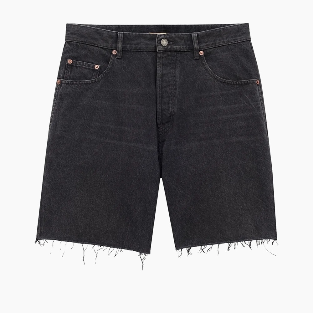 Saint Laurent black denim jean shorts